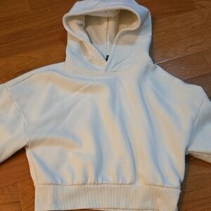 Forever 21 Cream Cropped Hoodie